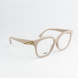 NEW Fendi FE50064F FENDI FIRST 025 Ivory Cream GeometricEyeglasses